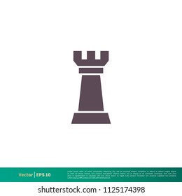 Rook Chess Icon Vector Logo Template Illustration Design. Vector EPS 10.