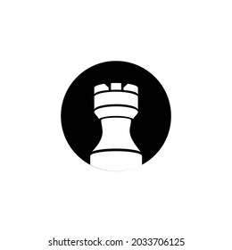 
rook of chess icon vector on a circle