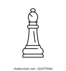 rook chess line icon vector. rook chess sign. isolated contour symbol black illustration