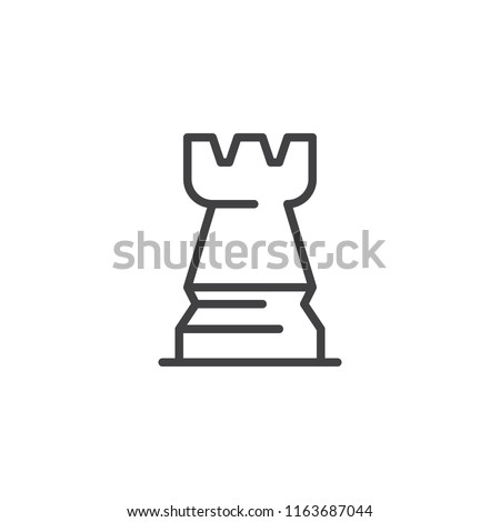 Rook chess outline icon. linear style sign for mobile concept and web design. Piece of chess simple line vector icon. Strategy symbol, logo illustration. Pixel perfect vector graphics