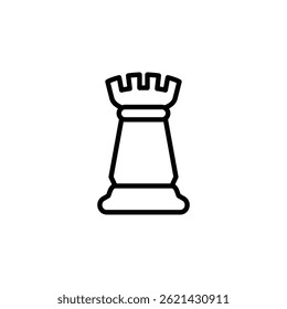 Rook chess outline icon vector design good for web or mobile app