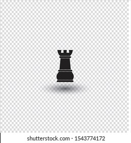 Rook Chess piece Editable vector silhouettes of chess piece  Check Background Vector illustration Design.
