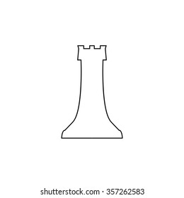 rook chess piece icon on white background