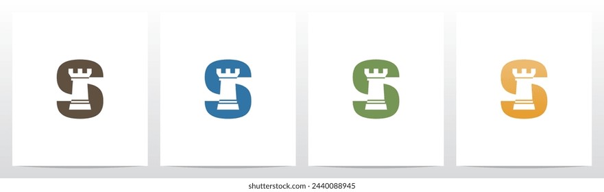 Rook Chess Piece On Letter Initial Logo Design S