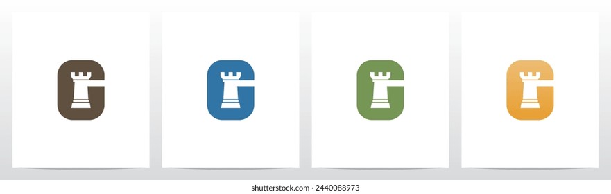 Rook Chess Piece On Letter Initial Logo Design G