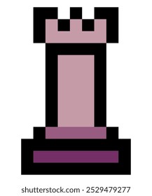 Rook chess piece in pixel art style