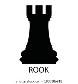 The Rook chess piece. Silhouette of a chess piece. Vector illustration isolated on a white background for design and web.
