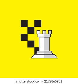 Rook In Chess Piece Vector Logo Icon
