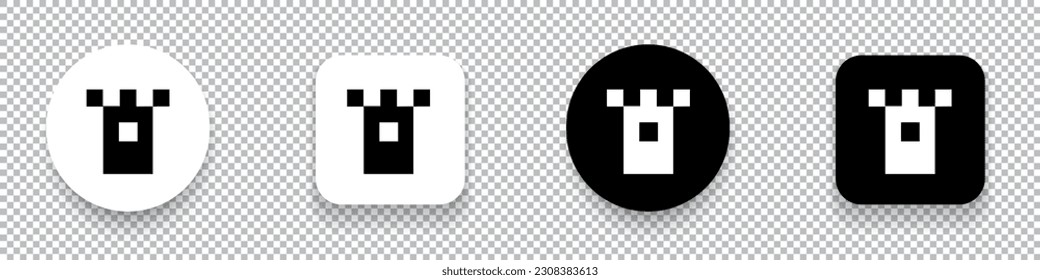Rook (ROOK) crypto currency logo symbol set isolated on transparent background vector