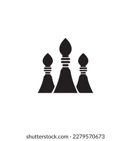 rook icon logo black illustration chess pawn vector design