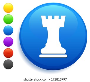 Rook Icon on Round Button Collection