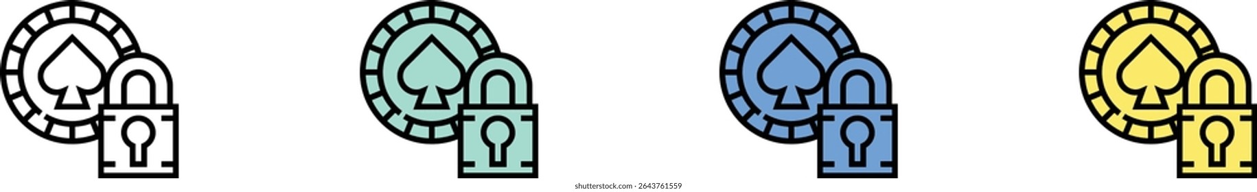 rook icon. Outline, Green, Blue and Yellow Style Design Isolated On White Background