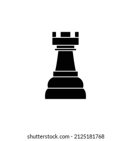 The Rook icon vector chess pieces. Chessmen figure. 