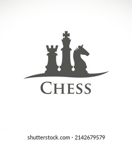 Rook, King On Horseback In The Game Of Chess. Vector Logo And Pattern