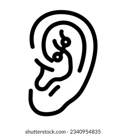 rook piercing earring line icon vector. rook piercing earring sign. isolated contour symbol black illustration
