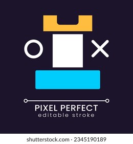 Rook pixel perfect RGB color icon for dark theme. Strategy and decision making. Business and management. Simple filled line drawing on night mode background. Editable stroke. Poppins font used