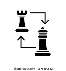 Rook and Queen Chess glyph icon
