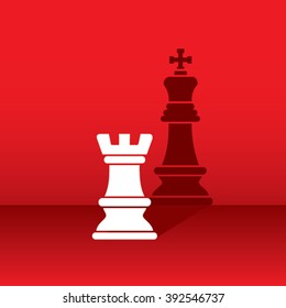 rook show as king in shadow design vector