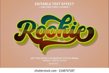 Plantilla de efecto de texto editable 3D de Rookie