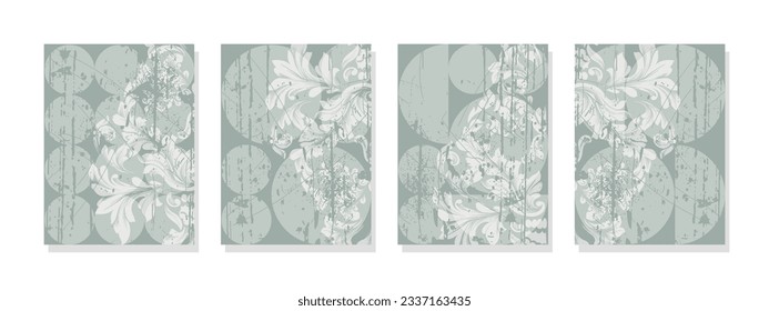 Room adorned with elegant green and white wallpapers, displaying harmonious patterns, creating a refreshing and inviting atmosphere.