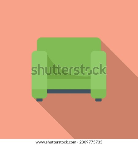 Room armchair icon flat vector. Interior sofa. Modern style