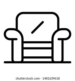 Room armchair icon. Outline room armchair vector icon for web design isolated on white background