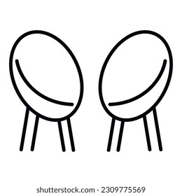 Room armchairs icon outline vector. Interior couch. Relax chair