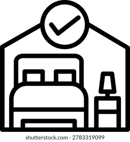 Room Availability Line Icon and Vector