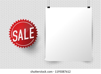 Room background with brick wall. Banner for advertise product on website.
Mock up template for display or montage of product. Studio or office blank space.