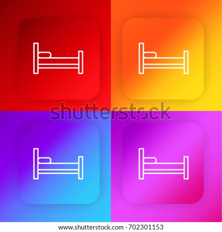 Room Bed Four Color Gradient App Stock Vector Royalty Free