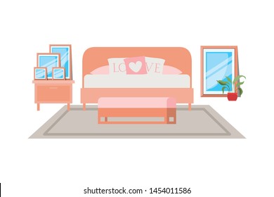 room with bed isolated icon