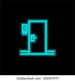 Room blue glowing neon ui ux icon. Glowing sign logo vector