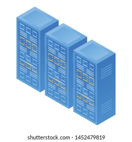 Room blue server icon. Isometric of room blue server vector icon for web design isolated on white background