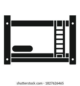 Hochzeitssymbol im Zimmer. Einfache Abbildung von Zimmer-Etagenbett, Vektorsymbol für Webdesign einzeln auf weißem Hintergrund