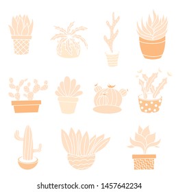 Room cactus. Flat, cartoon style. Vector illustration white background. Element design.