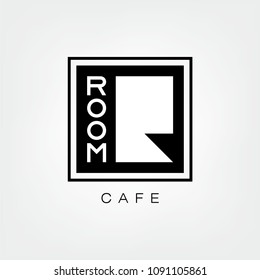Room cafe vector logo, icon, concept