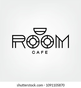 Room cafe vector logo, icon, concept