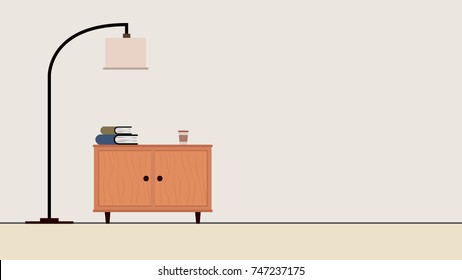 Room Cartoon Vector. Free Space For Text.