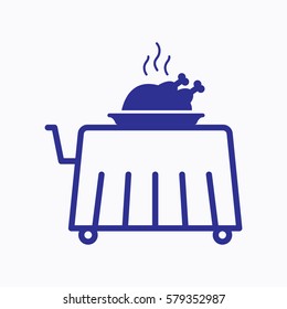 Room Cloche Icon and Food. Graphic Symbol Isolated Design
