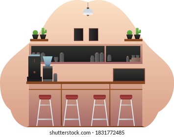 Room coffee shop vector premium