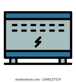 Room convector icon outline vector. Electric heater. Heat control color flat