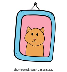 Decoración de las habitaciones, retratos con animales en la pared. Pintura enmarcada en la pared.Gato. Cumpleaños de Regalo, Día de San Valentín, Ducha de Bebé.