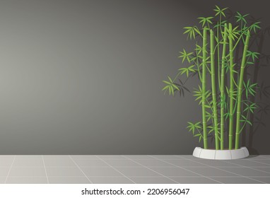 A room decorated with bamboo groves, vector illustration