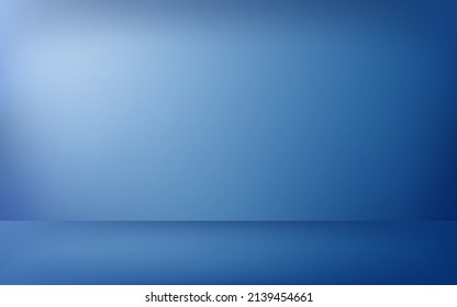 room design with blue color. vector background with 3D illustrations concept