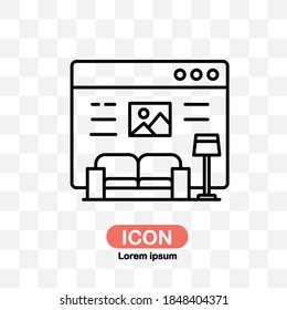 Raumdesign-Online-Symbol-Vektorgrafik einzeln auf transparentem Hintergrund.