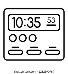 Room digital clock icon. Outline room digital clock vector icon for web design isolated on white background