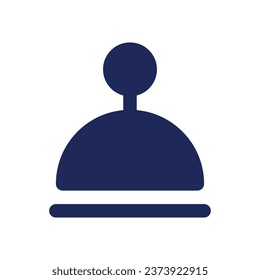 En la sala comedor glifo negro ui icono. Pida comida a la habitación. Hotel. Diseño de interfaz de usuario. Símbolo de silueta en el espacio blanco. Pictograma sólido para web, móvil. Ilustración vectorial aislada