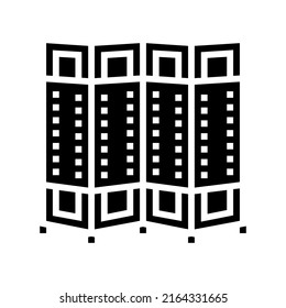 Room Divider Glyph Icon Vector. Room Divider Sign. Isolated Contour Symbol Black Illustration