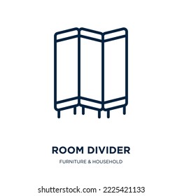 room divider icon from furniture  household collection. Thin linear room divider, room, divider outline icon isolated on white background. Line vector room divider sign, symbol for web and mobile