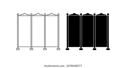 Conjunto de iconos del divisor de la habitación aislado sobre fondo blanco